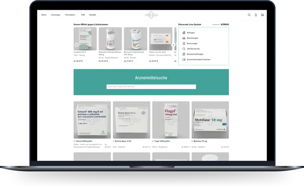 B2B-Shop für Apotheken mit SAP-Integration